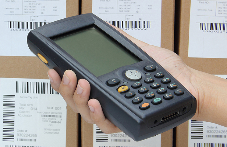 Scanning boxes with barcode scanner in working place